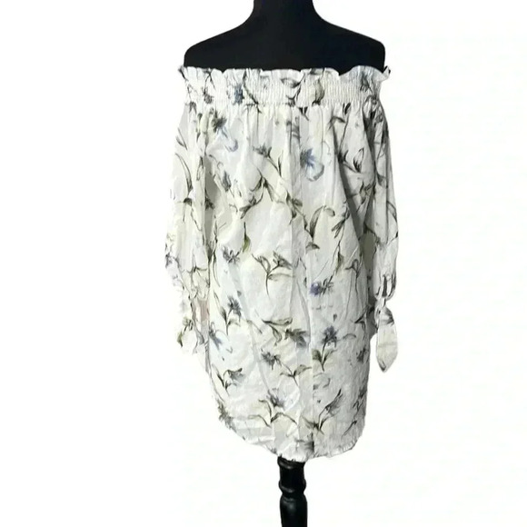 Umgee Floral Off The Shoulder Mini Dress Tunic Size S - Picture 3 of 6
